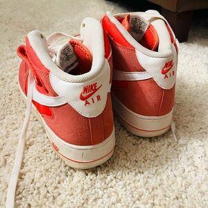 Mauve/red and White Nike High-Top Sneakers